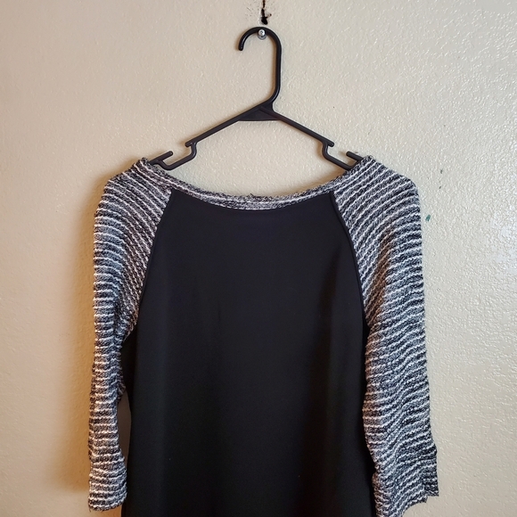 Ann Taylor LOFT Black Textured Tweed Shift Professional Career Dress - Picture 2 of 6